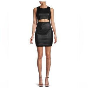 Bebe Faux Leather Bodycon Dress with Cutout New with Tag